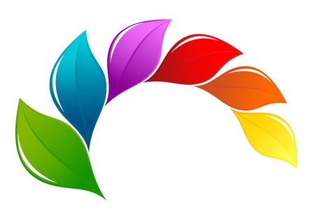 Nature design element in rainbow colorsのイラスト素材