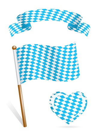 Set of Bavaria flag iconsのイラスト素材