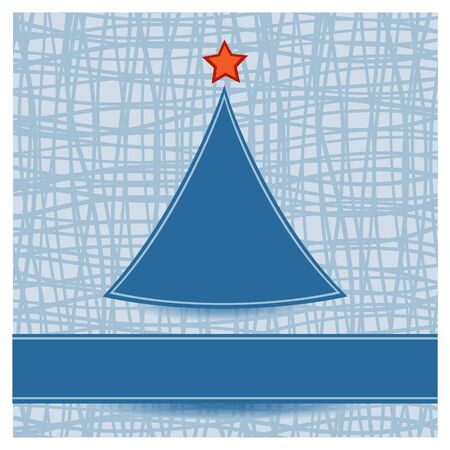 Simple Christmas tree on striped backgroundのイラスト素材