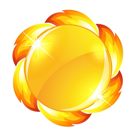 Glossy sun button のイラスト素材