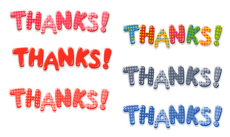 Thanks colorful lettering with polka dot patternのイラスト素材