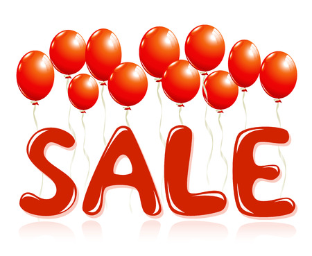 Sale message with balloonsのイラスト素材