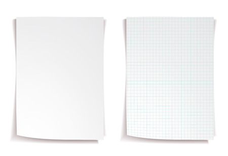 White squared notebook paper on white backgroundのイラスト素材