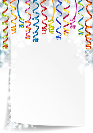 Background with note paper, lights and serpentineのイラスト素材