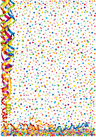 Background with confetti and serpentineのイラスト素材