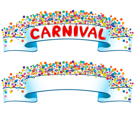 Banner with confetti and carnival wordのイラスト素材