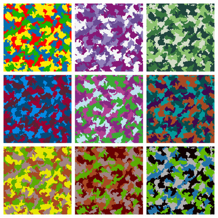 Set of seamless camouflage patternのイラスト素材