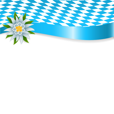 Banner in bavarian colors with edelweissのイラスト素材