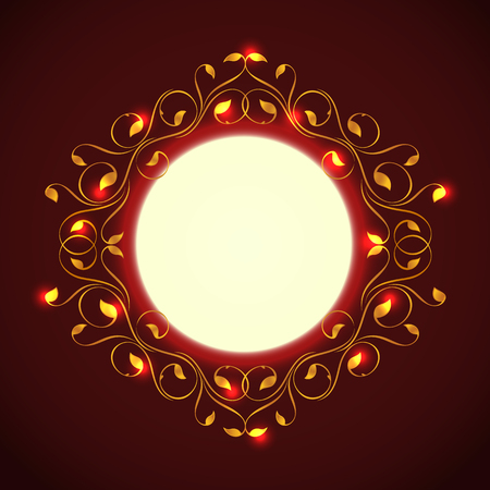 Vintage frame in gold. Symmetric inwardのイラスト素材