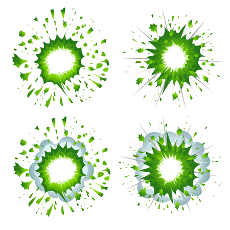 Green explosion in comic styleのイラスト素材