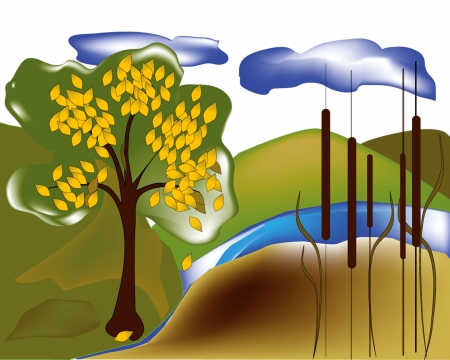 Cane and tree のイラスト素材