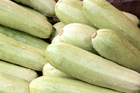 Heap of vegetable marrowsの写真素材