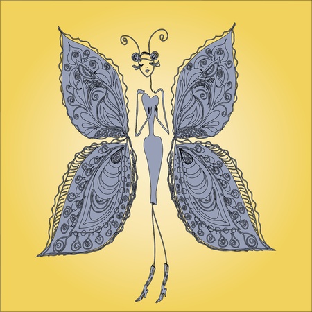   Butterfly - the woman of fashion のイラスト素材