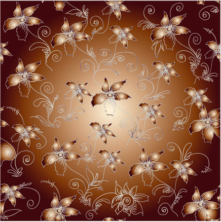 Flowers with fine details and a gradient  Square illustrationのイラスト素材