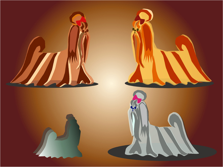 Small, decorative doggie  Horizontal vector illustration のイラスト素材