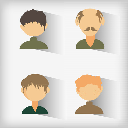 Set from four avatars of men. Vector illustration.のイラスト素材