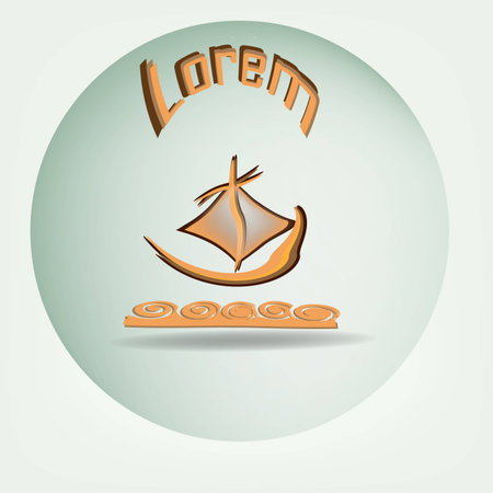 Badge of the abstract yacht. Abstract vector Internet badge.のイラスト素材