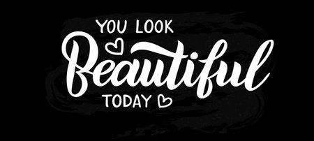 Beautiful - handwritten vector lettering. BEAUTIFUL vector printing design for your products: greeting cards and posters, t-shirts, bags, notebooks, etc. Vector illustration isolated on whiteのイラスト素材