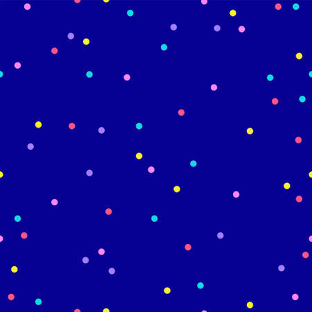 Seamless background with dots, lights. Night sky in flat design style. Hand drawn trendy vector illustration. For printing on fabrics, wallpapers, covers, backgrounds, packagingのイラスト素材