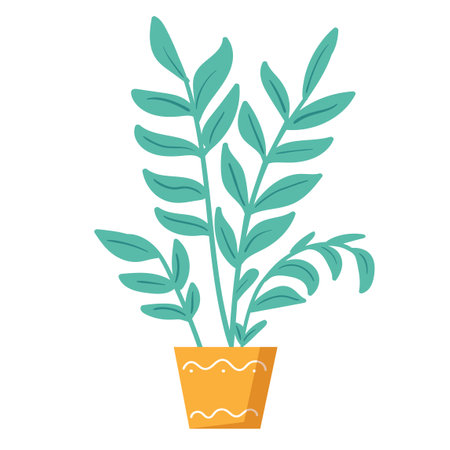 Potted plants collection. Houseplants. Hand drawn vector illustration. Set of vector house indoor plant isolated on whiteのイラスト素材
