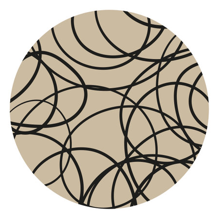 Set of round abstract shapes, backgrounds, patterns, icons for social networks. Drawn doodle shapes, curves, lines, spots, drops. Fashionable modern trend. Vector illustration.のイラスト素材