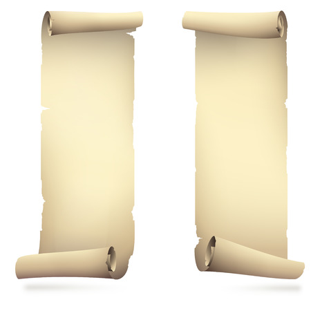 old scroll paper banners , vector drawingのイラスト素材
