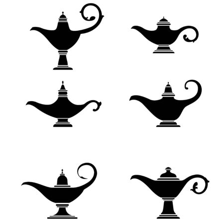 Alladin lamp.Silhouette setのイラスト素材