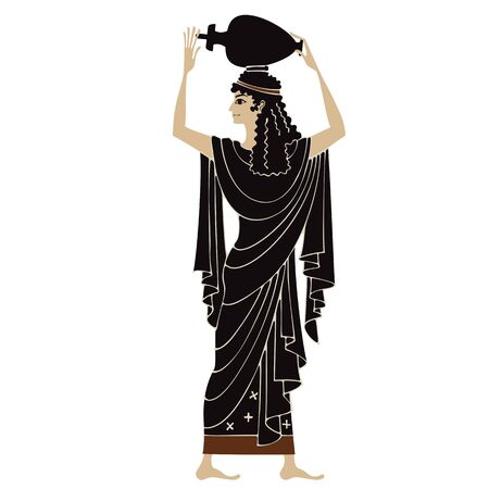 Ancient greek painting.Pottery art.. Mediterranean culture.Ancient greece mythology.のイラスト素材
