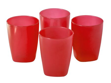 Disposable plastic picnic utensils. Bright set of dishes. Cutlery.の写真素材