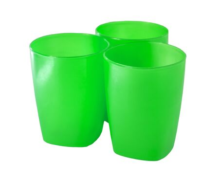 Disposable plastic picnic utensils. Bright set of dishes. Cutlery.の写真素材