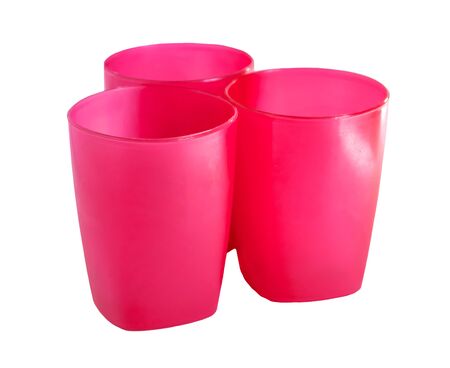 Disposable plastic picnic utensils. Bright set of dishes. Cutlery.の写真素材