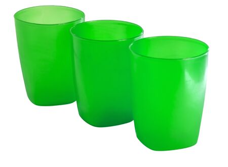 Disposable plastic picnic utensils. Bright set of dishes. Cutlery.の写真素材