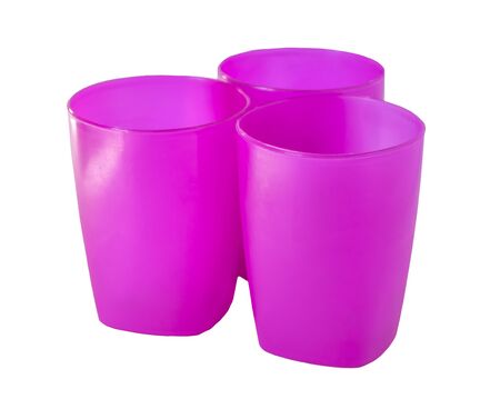 Disposable plastic picnic utensils. Bright set of dishes. Cutlery.の写真素材