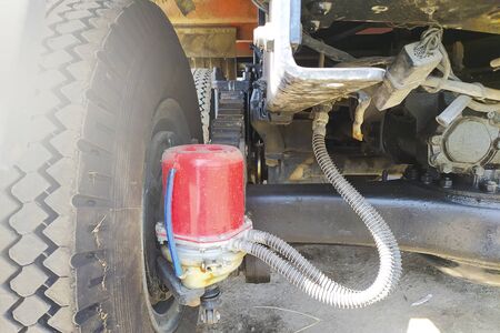 Different parts of a big truck. Car repairの写真素材