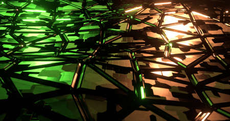 Abstract of futuristic surface triangular pattern with light rays. Modern wallpaper digital design....