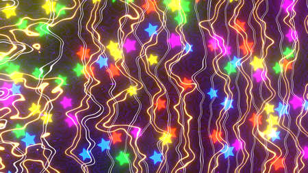 3D Render. Abstract futuristic geometric shapes background. Beautiful Relaxing Stylish Trippy Psychedelic Modern background, screensaverの写真素材