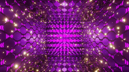 3D rendering. Abstract futuristic geometric shapes background. Beautiful Relaxing Stylish Trippy Psychedelic Modern background, screensaver. Xmas and New Years holiday concertの写真素材
