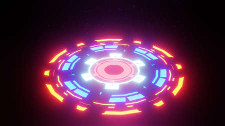 3D rendering. Stylish Abstract Animation Audio Visualizer. VJ Loop Looping Sci-Fi Environmentの写真素材