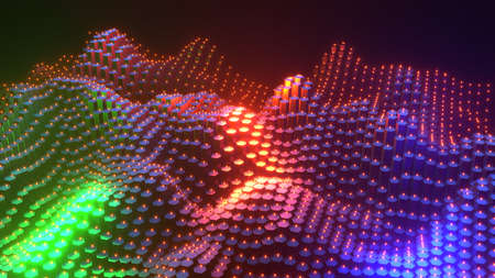 3D rendering. Abstract technology big data background concept. Motion of digital data flow. Transfer ring of big data. Transfer and storage of data sets , block chain, server, hi-speed internetの写真素材