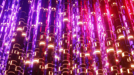 3D rendering. cyberspace abstraction. Futuristic Technology Digital Abstraction. Technological and connection motion background. Simple bright background, sci fi structureの写真素材