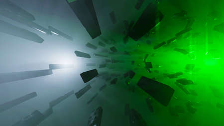 3D rendering. cyberspace abstraction. Futuristic Technology Digital Abstraction. Technological and connection motion background. Simple bright background, sci fi structureの写真素材
