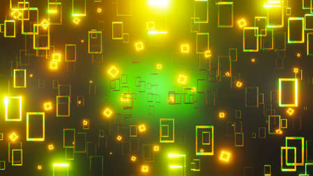 3D rendering. Abstract technology big data background concept. Motion of digital data flow. Transfer ring of big data. Transfer and storage of data sets , block chain, server, hi-speed internetの写真素材