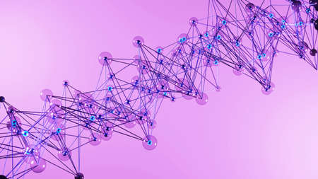 3D rendering. cyberspace abstraction. Futuristic Technology Digital Abstraction. Technological and connection motion background. Simple bright background, sci fi structureの写真素材