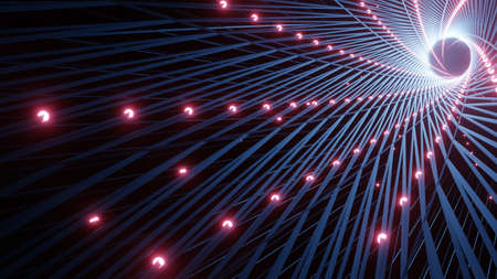 3D rendering. cyberspace abstraction. Futuristic Technology Digital Abstraction. Technological and connection motion background. Simple bright background, sci fi structureの写真素材