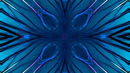 3d Rendering Abstract colorful futuristic background bright neon color. Digital future, fantasy. Geometric design, Mosaic kaleidoscope, geometric Pattern. light effects. Symmetry and reflectionの写真素材