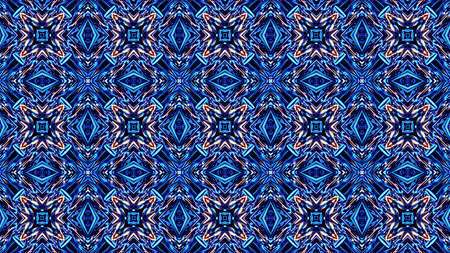 3d Rendering Abstract colorful futuristic background bright neon color. Digital future, fantasy. Geometric design, Mosaic kaleidoscope, geometric Pattern. light effects. Symmetry and reflectionの写真素材