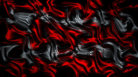 3d rendering. Abstract red and black light pattern with the gradient. Background black dark modern. Luxurious bright red lines with metallic effectの写真素材