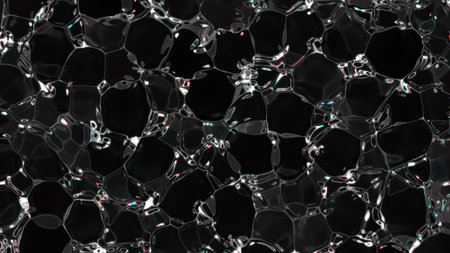 3d rendering. Abstract gray and black light pattern with the gradient. Background black dark modern. Luxurious bright gray geometric shape with metallic effectの写真素材