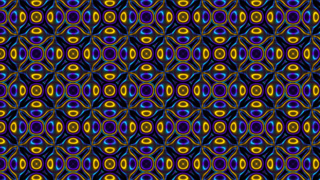 3D Rendering Abstract colorful background bright yellow and blue colors, modern colorful wallpaper. Futuristic background. Digital abstract flowing waves seamless loop animation, moving bent curvesの写真素材