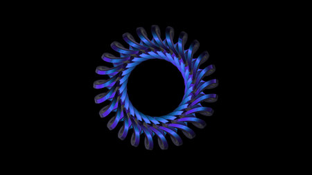 3D Rendering Abstract colorful background bright black blue colors, modern colorful wallpaper. Futuristic background. Digital abstract flowing waves seamless loop animation, moving bent curvesの写真素材